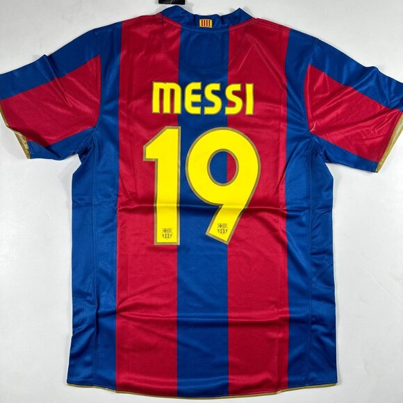 Nike Vintage FC Barcelona 2007-08 Messi#19 Nike Home Shirt Jersey All Sizes - Picture 4 of 6